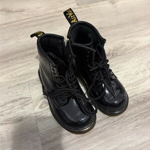 Dr. Martens Black Patent Lace-Up Combat Boots